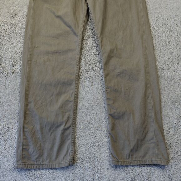 Levi's 505 Jeans 38x32 Khaki Brown Slim Straight 100% Cotton Utility Workwear - Picture 3 of 12